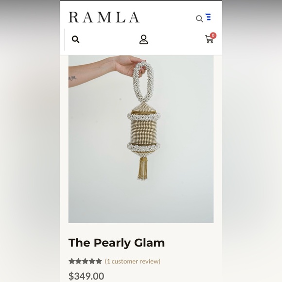 Beautiful Ramla Pearly Glam Bag - Gold and White - New without tag. - Picture 2 of 10